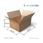 Caja de Carton Diseño Regular 4 Aletas L22cmXA22cmXH22cm Calibre 450